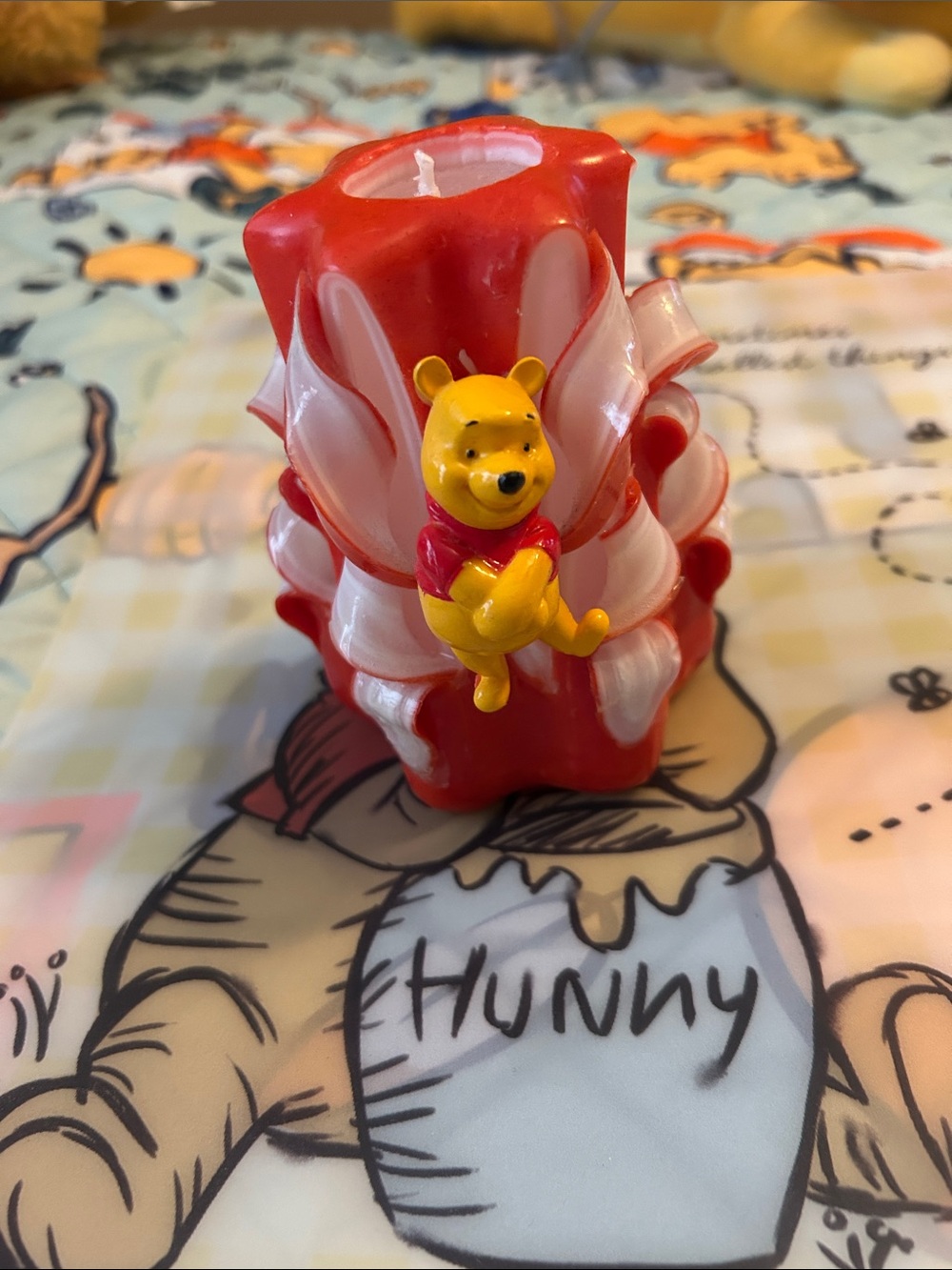 Winnie the Pooh Red Carved Decorative Candle